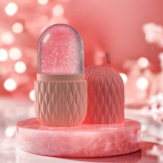 1 件面部冰滚轮，适用于各种自我皮肤护理，冷面冰滚轮面部按摩器，用于收紧毛孔、抗皱、减少浮肿、提高皮肤弹性