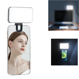 TTOBS 150mAh Rechargeable Smartphone Selfie LED Light With Clip, 3 Lighting Modes, Beauty Enhancing Photography Accessory