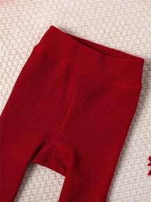 冬季女宝宝加厚圣诞连裤袜柔软条纹大蝴蝶结儿童保暖连裤袜打底裤儿童新年礼物公主女孩加厚紧身裤适合0-6岁 - 彩色 - 查看 5