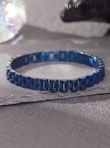 Camhanno 1 件简约、时尚、优雅的不锈钢两种尺寸可选 7 种不同款式的表带手链，独特时尚，展现个性化，适合度假、日常生活和节日佩戴，可作为送给男朋友/父亲的礼物 - 彩色 - 查看 20