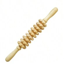 Con lăn massage vân gỗ, dụng cụ massage điểm kích thích cho mô liên kết, mỡ và cơ, dụng cụ thư giãn vùng bụng. - Màu be - Xem 4
