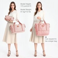 KONO 36L Erweiterbare Wasserdichte Reisetasche Set mit Kosmetiktasche für Männer und Frauen Wochenend Sporttasche Zweiteiliges Handgepäck mit Nass/Trocken Trennung Wasserabweisend