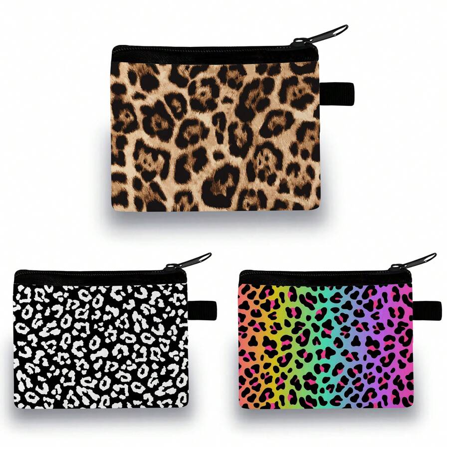 Poșetă pentru monede cu imprimeu leopard, husă pentru monede în stil casual cu imprimeu 3D de animale, material din poliester Geantă de machiaj Rechizite școlare de călătorie Esențial de călătorie Geantă de machiaj Esențial de vacanță Geanta cosmetică Genți de machiaj Husă de machiaj Organizator de machiaj Cadouri de iarnă pentru femei Organizator de machiaj Depozitare machiaj - Multicolor - Vizualizare 1