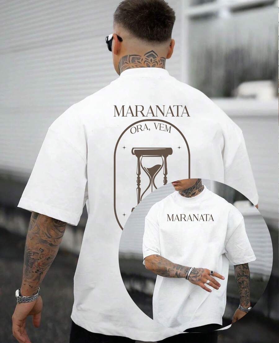 Unisex Christian T-Shirt Streetwear Religious Maranata Gospel Music Tshirt - 白色 - 查看 1