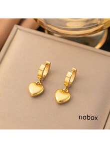 4 pièces/Set Bijoux Rétro Romantique à la Française, Élégant et Créatif, en Acier Inoxydable, Comprenant un Collier en Forme de Cœur 3D Plaqué Or 18 Carats, un Bracelet, des Boucles d'Oreilles et des Accessoires en Acier au Titane. Cet ensemble polyvalent convient pour un usage quotidien, le travail, la rue, les fêtes et les occasions festives. Un choix de cadeau parfait pour les femmes. Saint-Valentin, Maman, Mère, Fête des Mères, Cadeau