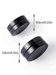 2 件磁性耳夹耳环，时尚简约男士圆形耳夹，无需穿孔 - 磁吸耳環 - 查看 7