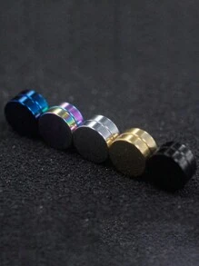 2 件磁性耳夹耳环，时尚简约男士圆形耳夹，无需穿孔 - 磁吸耳環 - 查看 6