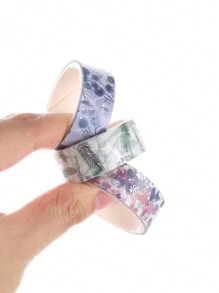 6rolls/Box Blanched Silver Washi Tape With Winter Colour Aesthetics,Creative Exquisite Handmade Art DIY Decorative Sticker Material Tape Set ,Scrapbooking Supplies Washi Tape Adhesive(0.59*78.74in) Back To School