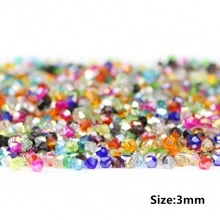 200/400/600 件 3 毫米高品质奥地利水晶珠，菱形刻面玻璃隔珠，用于制作珠宝 DIY 手链项链手工艺品 - 尖珠 - 查看 2