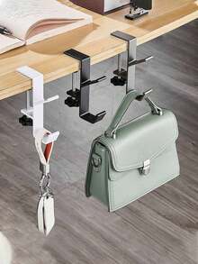 1 pièce Crochet de sac à dos d'étudiant, crochet de bureau sans vis, support de casque, support de casque, crochet en forme de C pour suspendre les sacs. Convient pour les bureaux de bureau, les tables de chevet et peut suspendre divers articles lourds. Compact et portable - Multicolore - Voir 1