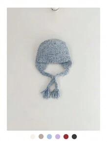 女士针织护耳帽，秋冬保暖耳罩飞行员帽，滑雪面罩，加厚大号头围新款针织帽，多功能保暖针织帽，防风滑雪面罩帽 - 彩色 - 查看 10