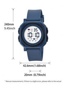 MINGRUI Square Teenagers Watch For Boys, Waterproof, Luminous, Clock, Chronograph, Multi-Function - White - View 9