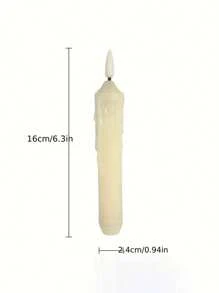 1pc Bullet-Shaped LED Candle Light, For Parties, Gatherings, Bars, Home, Wedding Season, Birthday Party Decor (Excluding Battery) - White - View 8