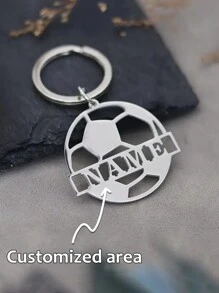 1 szt. Spersonalizowany brelok ze stali nierdzewnej z imieniem, zawieszka do torby, wzór piłki nożnej i siatkówki, kreatywny mały prezent odpowiedni dla mężczyzn, kobiet, piłkarzy, siatkarzy