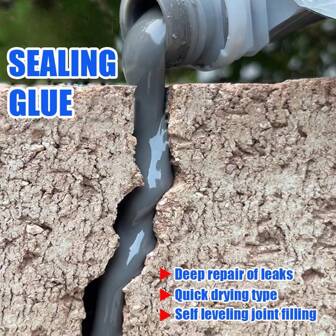 500ml Sellador de grietas de cemento de alta elasticidad, reparación de grietas en paredes, adhesivo de calafateo de concreto, sellador de uniones metálicas, sellador autonivelante, sellador impermeable para reparación de techos, relleno de concreto de secado rápido para uso en interiores y exteriores