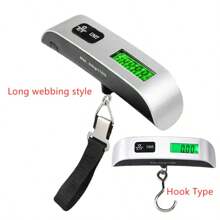 1pc Portable Luggage Scale With Battery, High Precision Travel Digital Hanging Scales With Hook Or With Webbing Belt, LCD Display 50kg 110lbs Electronic Fishing Weighs Weight Balance Tool, 50kg/10g Digital Luggage Scale Electronic Portable Suitcase Travel Weighs With Backlight Electronic Travel Hanging Scales Airplane Webbing Scales