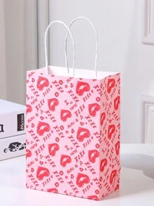 16/8pcs Wedding Season Gift Bags, Heart Decor Handled Bags, Gift Wrap Bags, Present Bags, Souvenir Paper Bags, DIY Packaging Bags, Wedding Favor Bags, Romantic Confession Gift Bags, Romantic Love, Surprise Gift Bags