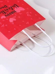 16/8pcs Wedding Season Gift Bags, Heart Decor Handled Bags, Gift Wrap Bags, Present Bags, Souvenir Paper Bags, DIY Packaging Bags, Wedding Favor Bags, Romantic Confession Gift Bags, Romantic Love, Surprise Gift Bags