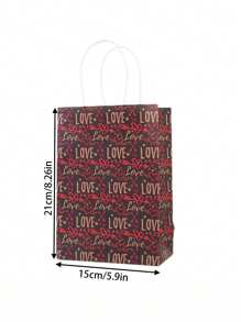 16/8pcs Wedding Season Gift Bags, Heart Decor Handled Bags, Gift Wrap Bags, Present Bags, Souvenir Paper Bags, DIY Packaging Bags, Wedding Favor Bags, Romantic Confession Gift Bags, Romantic Love, Surprise Gift Bags