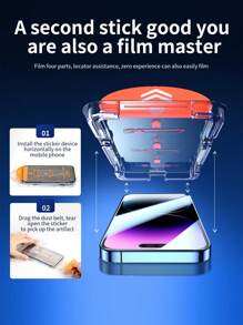 2pcs Instant Adsorption Screen Protector Film Compatible With Apple IPhone 12/13/14/15/16 Series - Clear - View 5