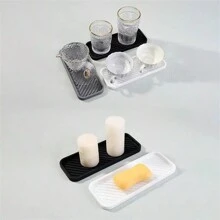 1 件水槽保护器、水槽防溅罩、硅胶防水垫、梳妆台托盘、简易硅胶皂盒、浴室水龙头排水盖、储物套、厨房配件家居浴室装饰返校 - 彩色 - 查看 10