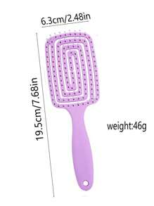 1 pieza Peine de plástico con forma de onda púrpura, con dientes flexibles y anchos, para peinar el cabello húmedo/seco, dar volumen y desenredar, esencial para volver al colegio, viajes y vacaciones, accesorio para el cabello para mujeres