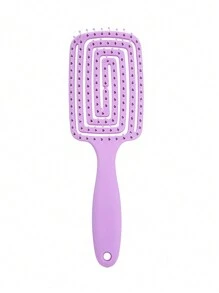 1 pieza Peine de plástico con forma de onda púrpura, con dientes flexibles y anchos, para peinar el cabello húmedo/seco, dar volumen y desenredar, esencial para volver al colegio, viajes y vacaciones, accesorio para el cabello para mujeres
