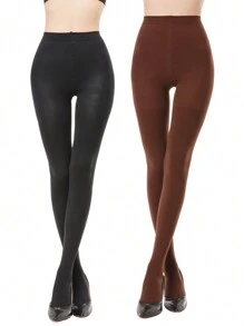 1/2 pary damskich rajstop 70D Sexy Slimming Sheer Opaque Tight, proste legginsy w jednolitym kolorze, eleganckie pończochy