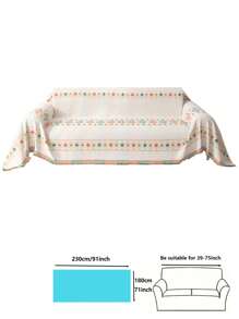 1 件波西米亚风提花雪尼尔沙发套 - 几何刺绣，防滑，沙发巾，宠物友好型，多用途家具保护套，适用于卧室客厅办公室 - 兼容多种沙发类型