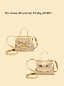 1 Stück süße und stilvolle Prinzessin Stil Glitzer Mini Tasche mit Schleife, kann in der Hand, Schulter oder Crossbody getragen werden, Geldbörse, Geburtstag oder Geschenk, passt zu Kleidung für Mädchen.