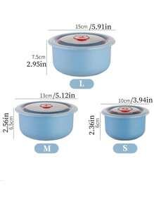 3pcs/Set Refrigerator Food Storage Containers, Thick & Durable - Multicolor - View 2