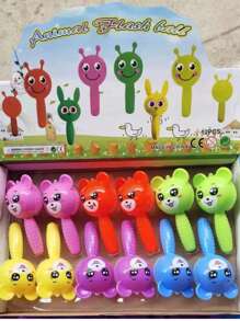 Oso pellizco con sonajero iluminado - Rojo - Ver 1