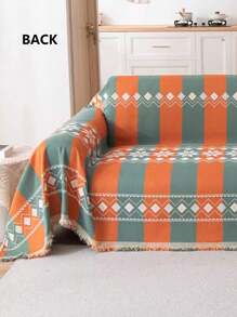 1 件波西米亚风提花雪尼尔沙发套 - 几何刺绣，防滑，沙发巾，宠物友好型，多用途家具保护套，适用于卧室客厅办公室 - 兼容多种沙发类型