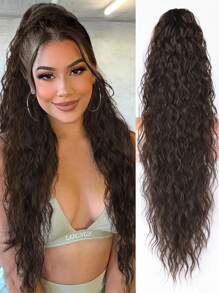 Claw Long Wavy Ponytail Extension Black Brown 30" Curly Pony Tail Clip In Hair Extensions For Women Fluffy Natural Looking Synthetic Hairpiece For Daily Use - 彩色 - 查看 13