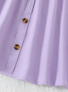 2pcs Tween Girls Floral Print Short Sleeve Top And Skirt Set - White - View 6