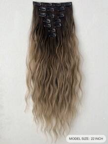 Clip In Hair Extensions 22 Inch 7 PCS Set Lange Water Wave Hair Extension Synthetische Haarstukken Voor Vrouwen Meisjes Dagelijks Gebruik Kerstpruik
