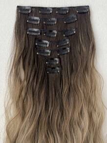 Clip In Hair Extensions 22 Inch 7 PCS Set Lange Water Wave Hair Extension Synthetische Haarstukken Voor Vrouwen Meisjes Dagelijks Gebruik Kerstpruik