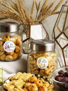 500 张/包开斋节封条贴纸，花卉开斋节圆形贴纸，适用于开斋节派对礼物、卡片、信封、糖果袋、1 英寸开斋节贴纸 - 彩色 - 查看 7