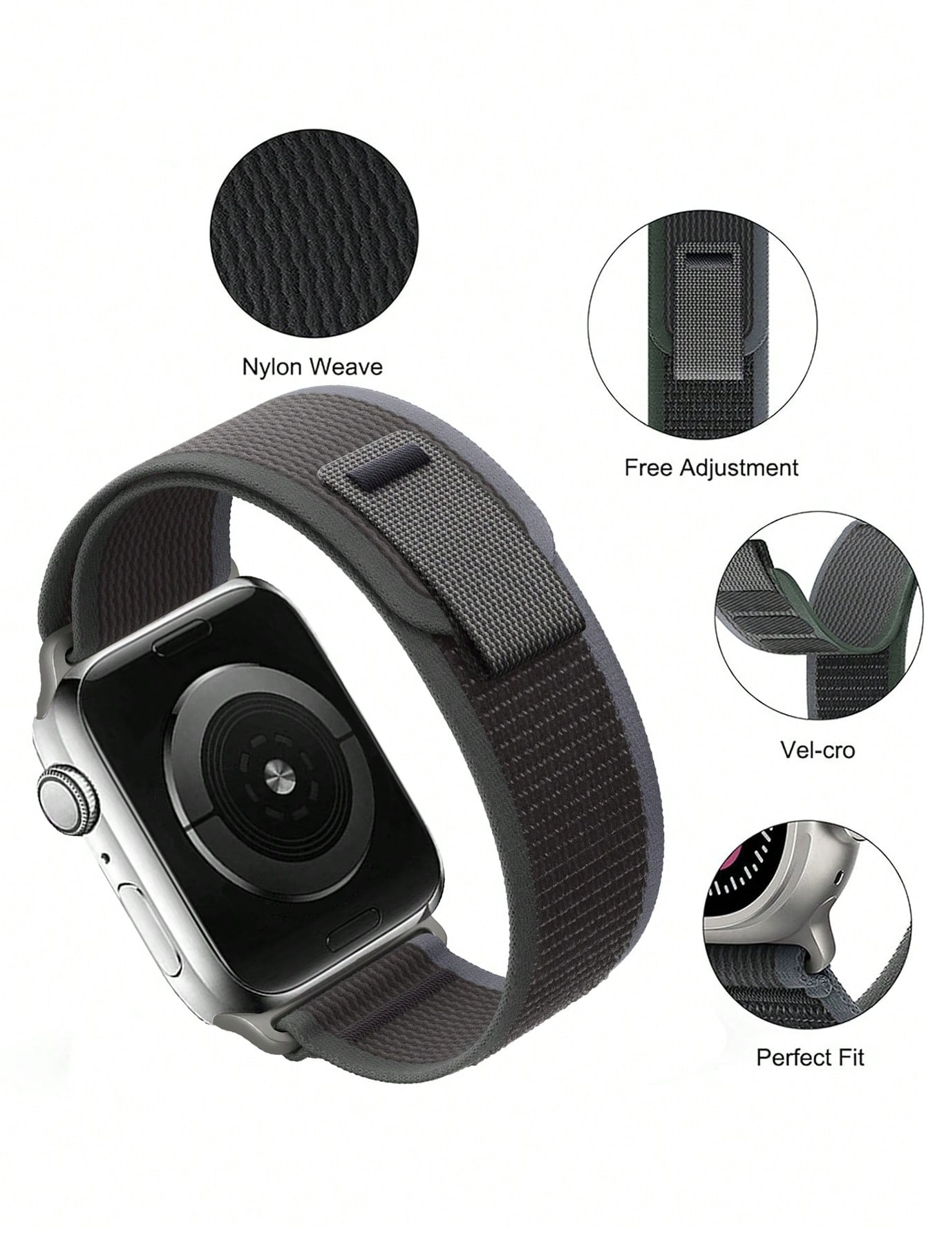 1 حزام ساعة متوافق مع ساعة آبل للرجال والنساء، ريا...