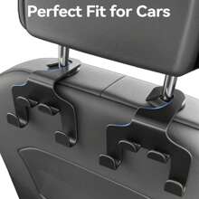 四合一汽车座椅头枕挂钩收纳架，通用型汽车座椅靠背挂钩，可用于悬挂钱包、衣物、外套、水瓶等，完美搭配汽车内饰配件。