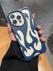 New Skin-Friendly Hollow Design Flame Pattern Anti-Drop TPU Phone Case Compatible With IPhone 15 Pro Max/16 Pro Max/16 Pro/14 Pro Max/14 Pro/13 Pro Max, Galaxy S22/S22 Ultra/S23/S23 Ultra/S24/S24 Ultra, A13/A14/A15/A53/A54/A04s/A06/A55, S25/S25 Ultra, IPhone 17/17 Pro/17 Pro Max/17 Air - Royal Blue - View 3