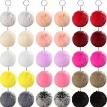 52 Stücke Herzförmiger Flauschiger Bommel Schlüsselanhänger Set, DIY Bastelset beinhaltet 12 Stücke Fellbälle, 20 Stücke Metallringe und 20 Stücke Schlüsselanhänger, ideal als Schlüsselanhänger für Frauen, Taschenanhänger, Valentinstag Geschenk, Autoaccessoires, Schule