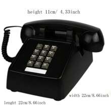 Teléfono fijo vintage mecánico, teléfono fijo retro europeo antiguo para el hogar