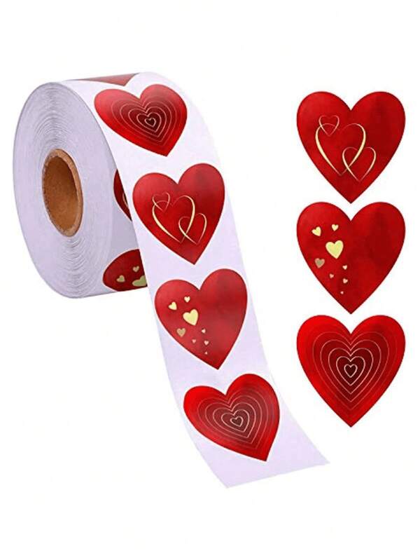 1 Roll Adhesive Stickers, Valentine's Day Gift Sealing Stickers, Gift Box Decoration Stickers, Suitable For Wedding Gifts And Gift Packaging, Valentine's Day