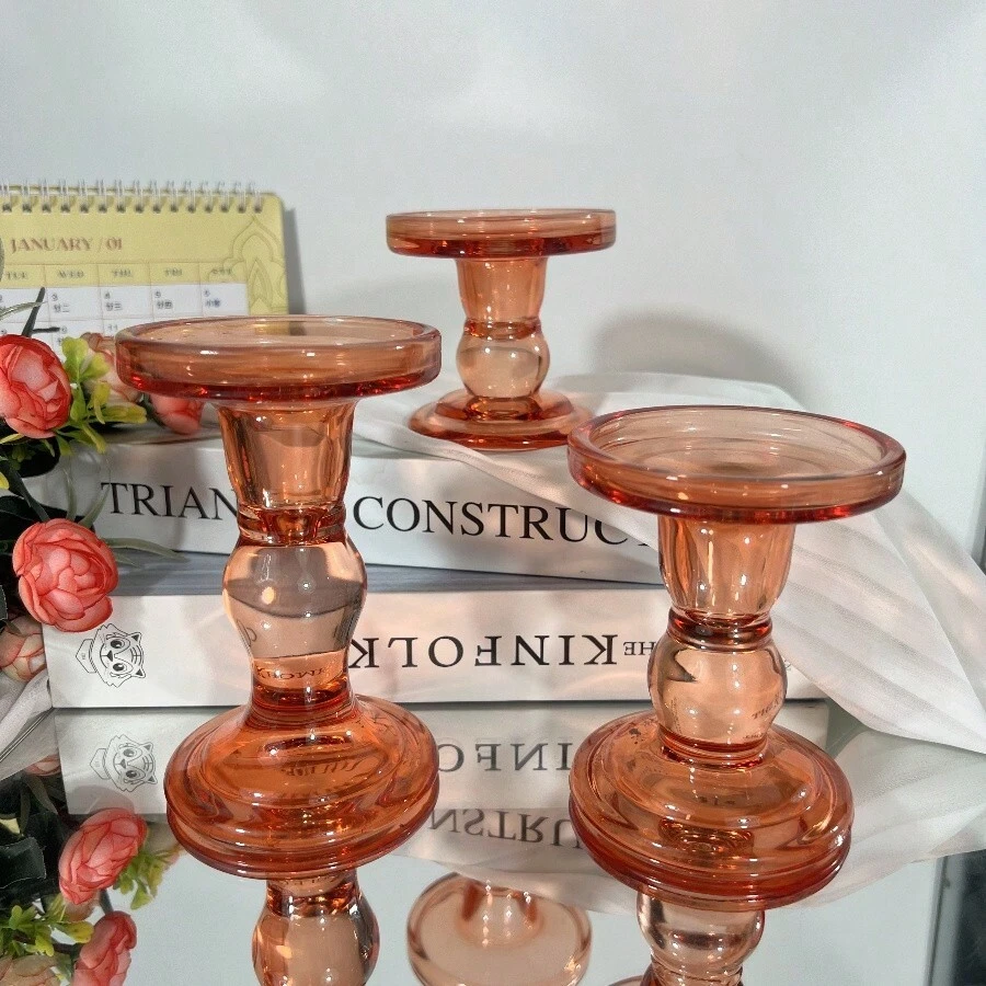 Suport de lumânare din sticlă transparentă, lumânare parfumată cu design în spirală, accesoriu de decorare fotografică pentru fotografiere și stilizare pe masă - alb - Vizualizare 1