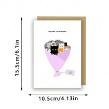 Katzen Blumenstrauß Geburtstagskarte, witzige Geburtstagsgrüße, witzige Geburtstagskarten, Geburtstagsgeschenk für Freundin, Freund, Ehemann, Ehefrau, sie, ihn, Geburtstagsgeschenk für gute Freunde