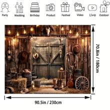 Western Cowboy Background: A Simple And Wild Western Cowboy Themed Decoration Suitable For Parties, Birthdays, And Other Occasions. Versatile, No Need For Electricity, Suitable For Photo Booths And Home Decor. - Multicolor - View 4