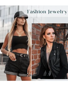 Conjunto de joyería cubana de 3 piezas con mariposa, incluye caja de regalo: Collar de cadena cubana con dije de mariposa con rhinestones, pulsera con mariposa de rhinestones, aretes de aro grande y brillantes