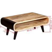 Rustic Wood Coffee Table 90x55 Cm Ideal For Living Room Decor - Multicolor - View 7