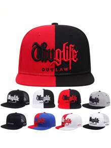 1pc Fashion Baseball Cap With "Thuglife" Embroidery, Adjustable Snapback Hip Hop Hat For Adults Outdoor Casual Sun Protection - Shape - View 12